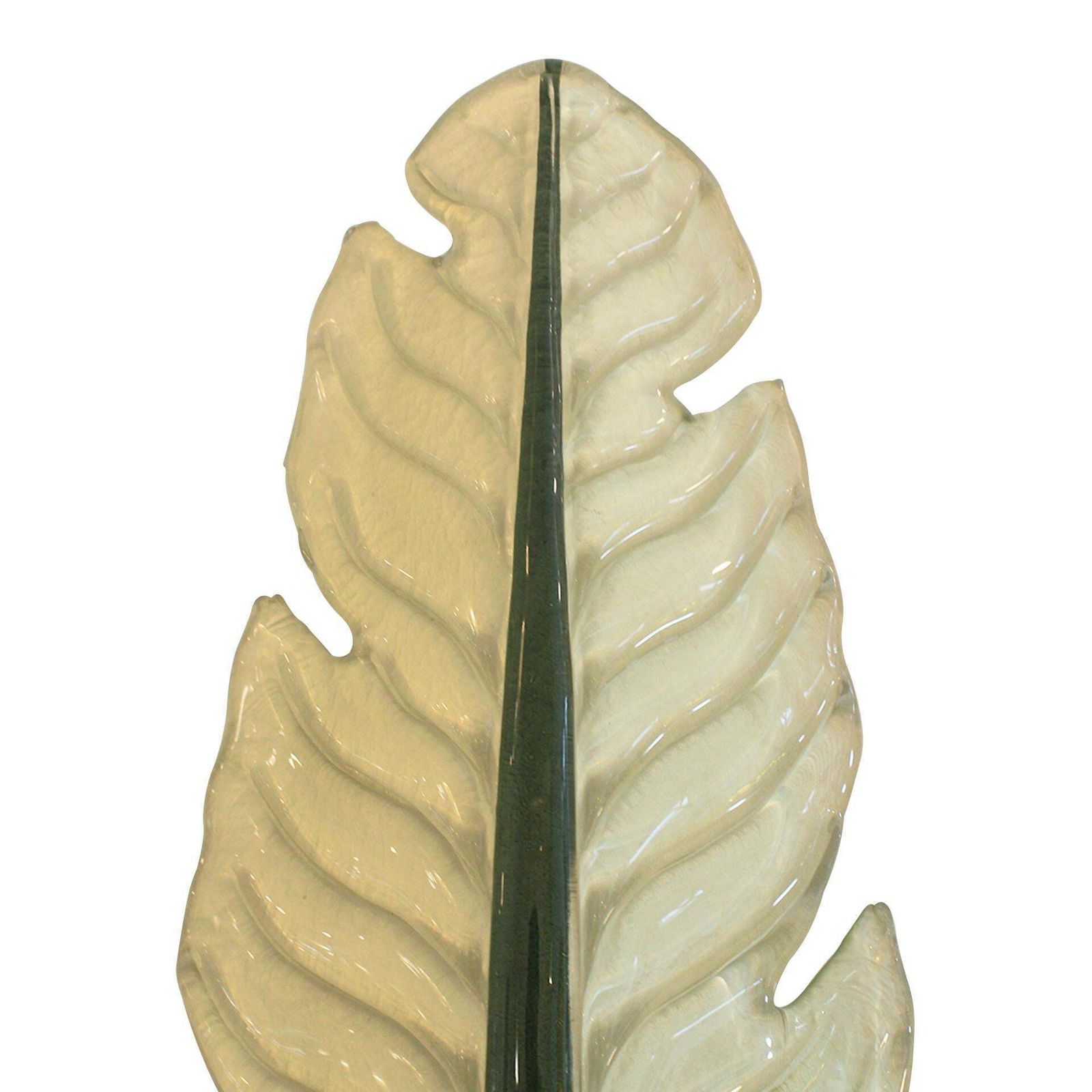 Mid Modern Style Pair Of Green Leaf Murano Glass And Brass Italian Wall Sconces photo 3109.0