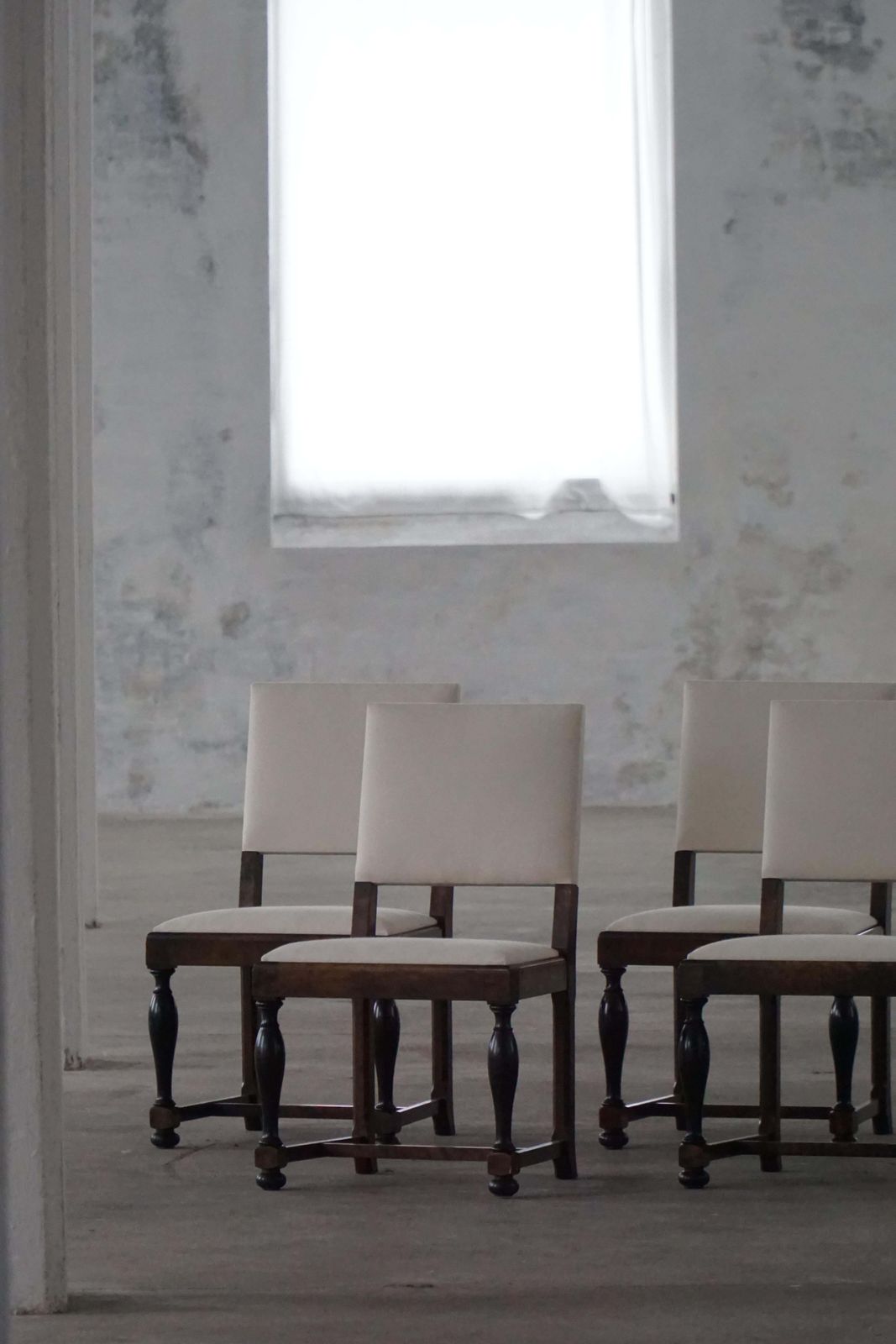 Set Of 6 Swedish Grace Dining Chairs In Birch & New Upholstery, 1920s photo 3582.0