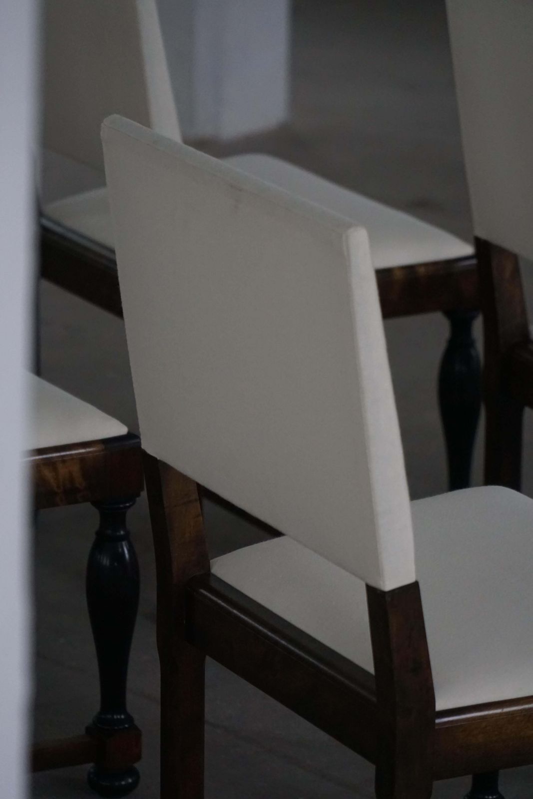 Set Of 6 Swedish Grace Dining Chairs In Birch & New Upholstery, 1920s photo buy