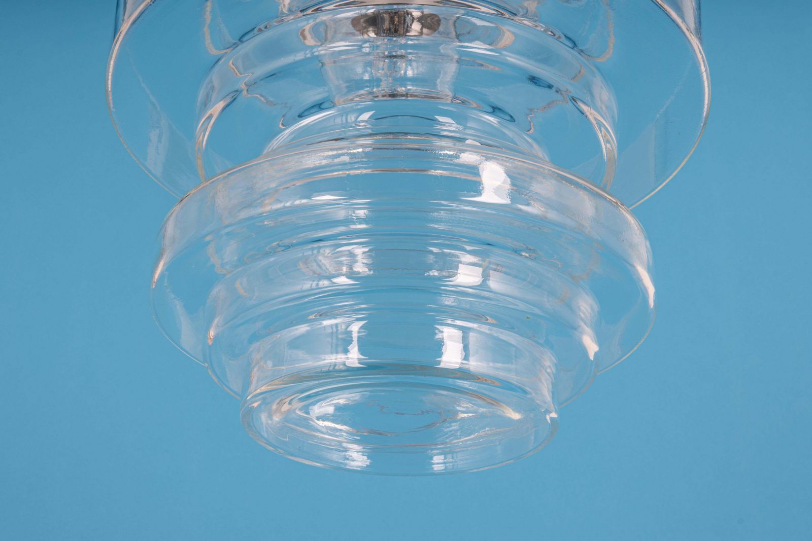 photo vintage 1 Of 2 Rare Large Limburg Clear Glass Pendant Lamps, Germany, 1970s
