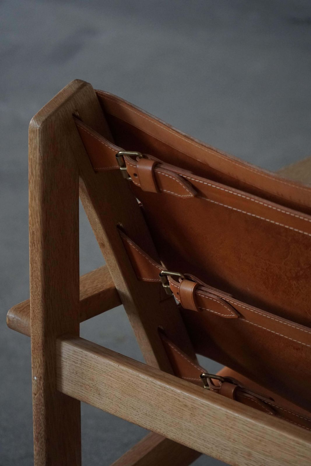 photo vinterior Pair Of Hunting Chairs In Oak & Leather By Kurt østervig, Danish Modern, 1960s