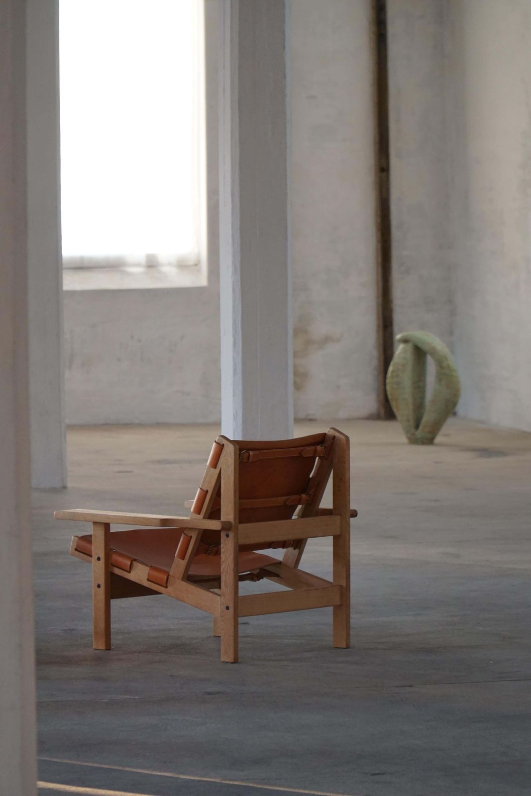 photo vintage Pair Of Hunting Chairs In Oak & Leather By Kurt østervig, Danish Modern, 1960s