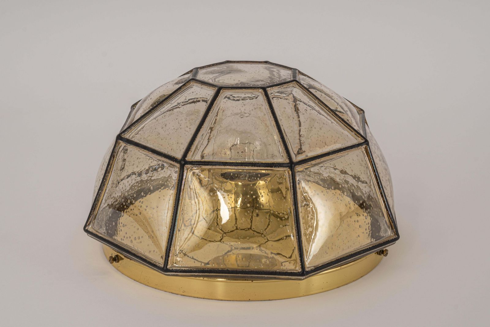 1 Of 3 Iron And Clear Glass Flushmount By Limburg, Germany, 1960s photo for sale