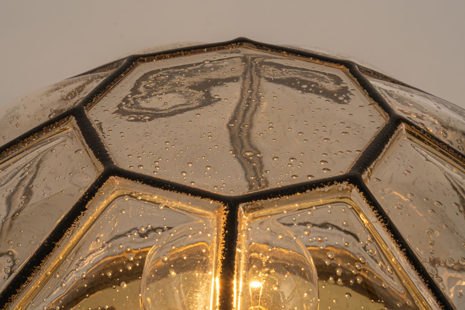 Lighting 1 Of 3 Iron And Clear Glass Flushmount By Limburg, Germany, 1960s photo