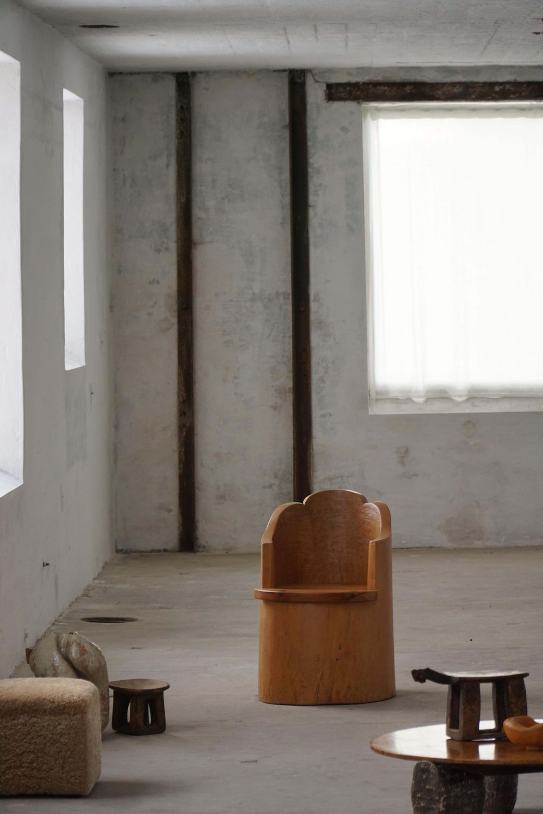 Modern Stump Chair In Solid Pine, By A Swedish Cabinetmaker, Wabi Sabi, 1960s photo furniture