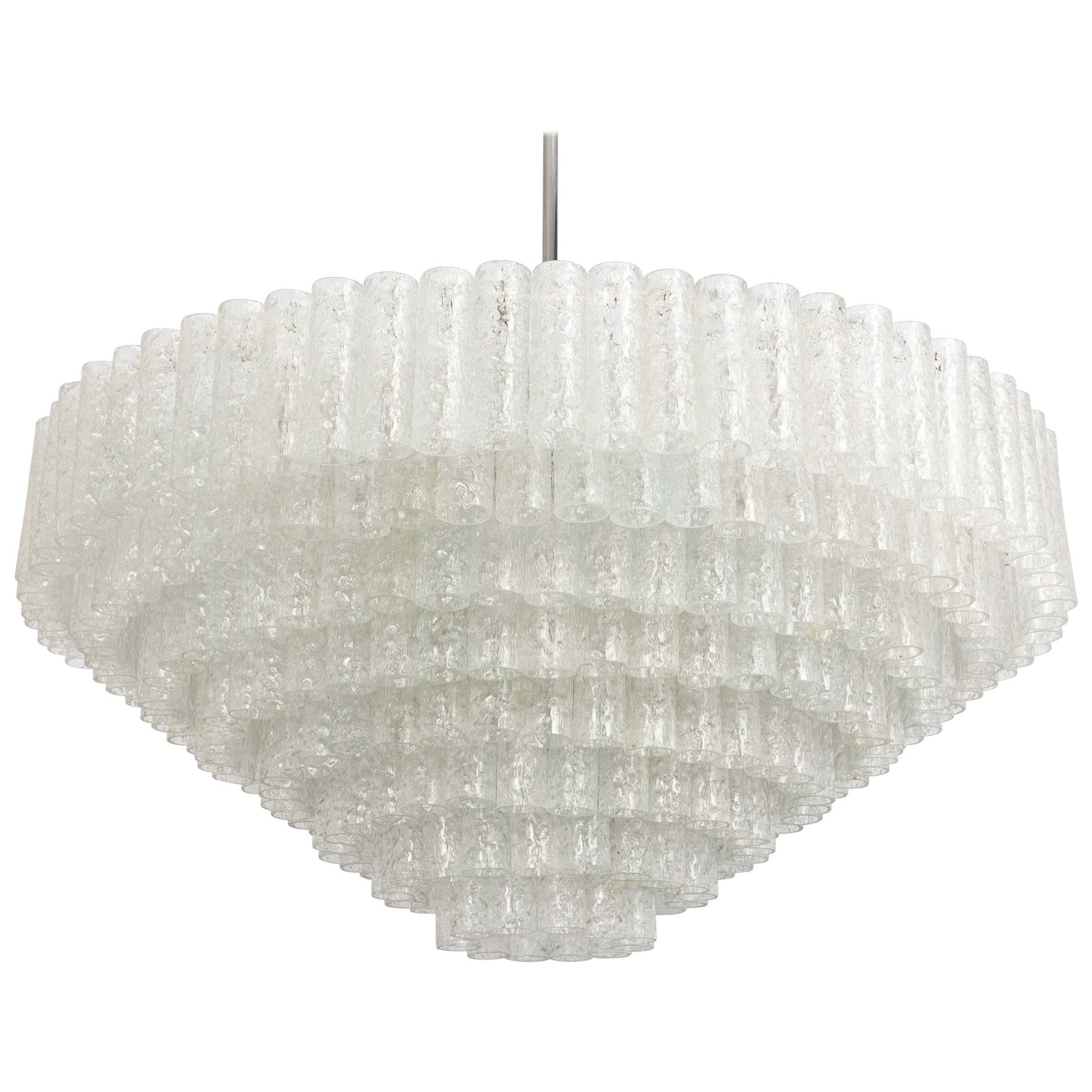 Extra Large Doria Ice Glass Tubes Chandelier, Germany, 1960s