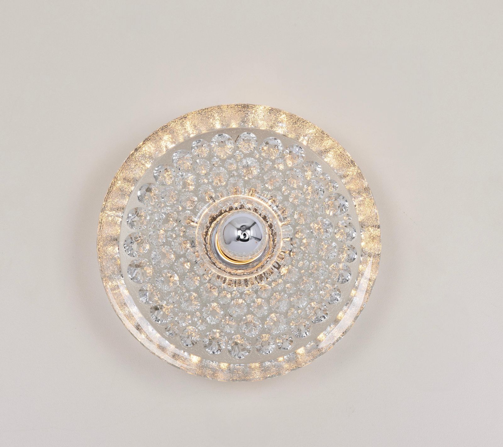 1 Of 12 Sputnik Crystal Glass Wall Sconce By Peill & Putzler, Germany photo vintage