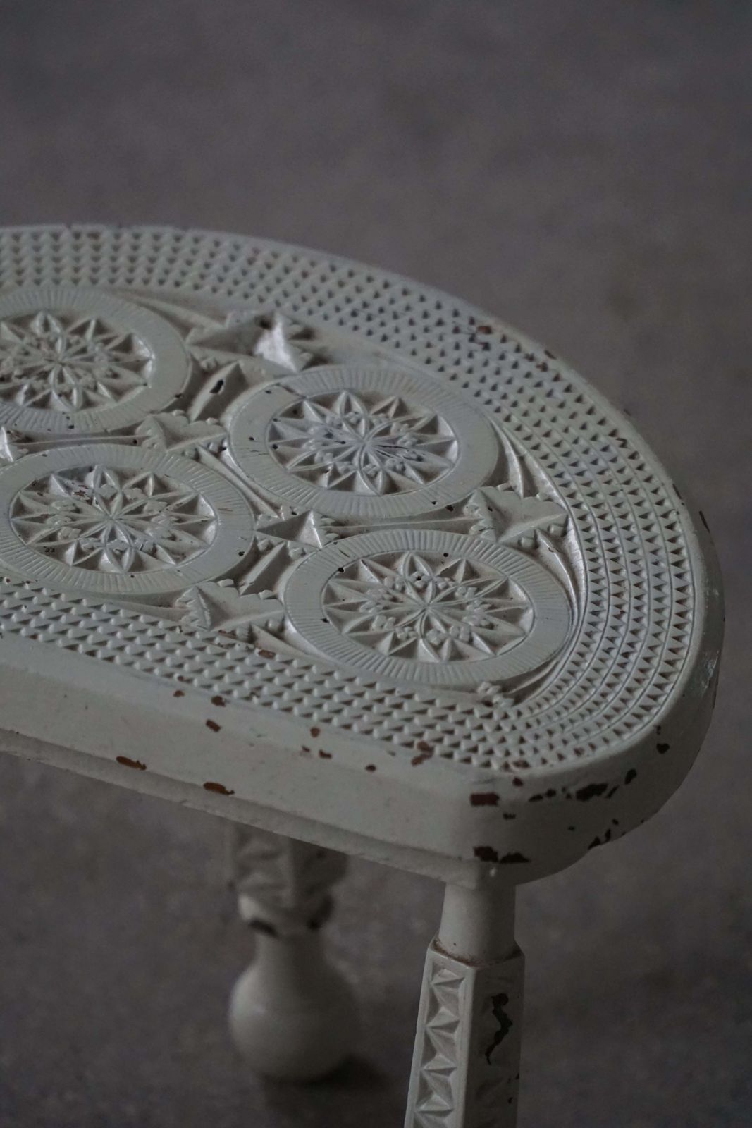 Early Danish 20th Century, Wooden Tripod Stool With Carved Details, 1930s photo 358.0