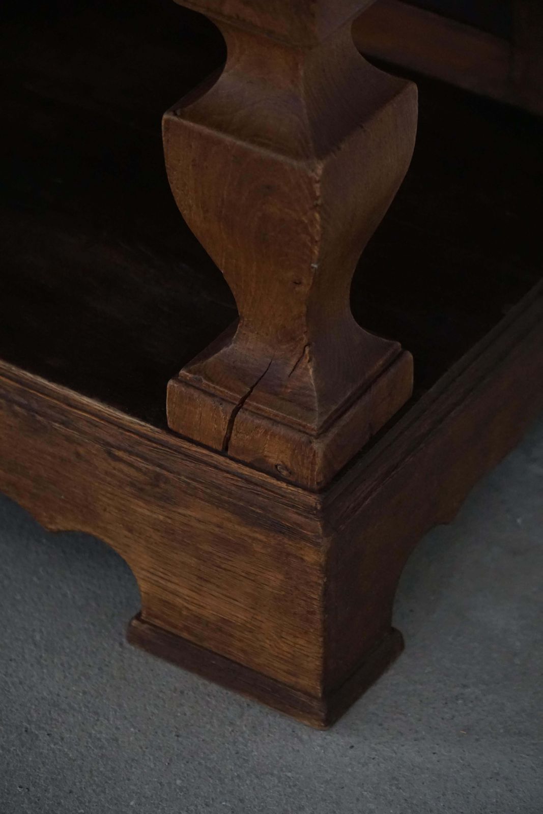 2134.0 Mid 19th Century, Rustic French Solid Oak Cabinet With Paneled Door, Baroque photo