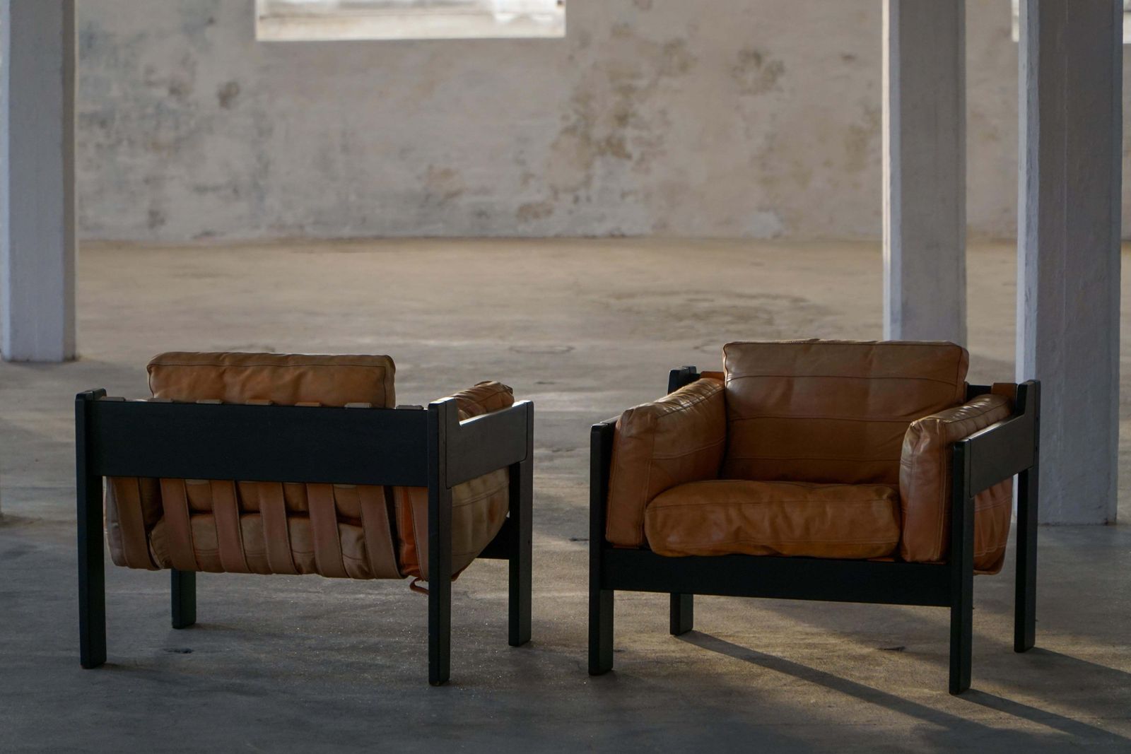 Pair Of Rud Thygesen & Johnny Sørensen Easy Chairs In Wood And Leather, 1970s photo 4328.0