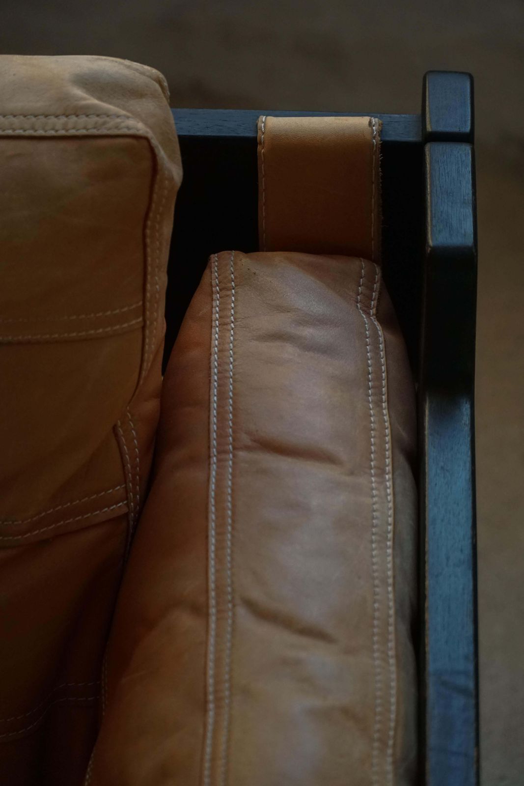 Pair Of Rud Thygesen & Johnny Sørensen Easy Chairs In Wood And Leather, 1970s photo vintage