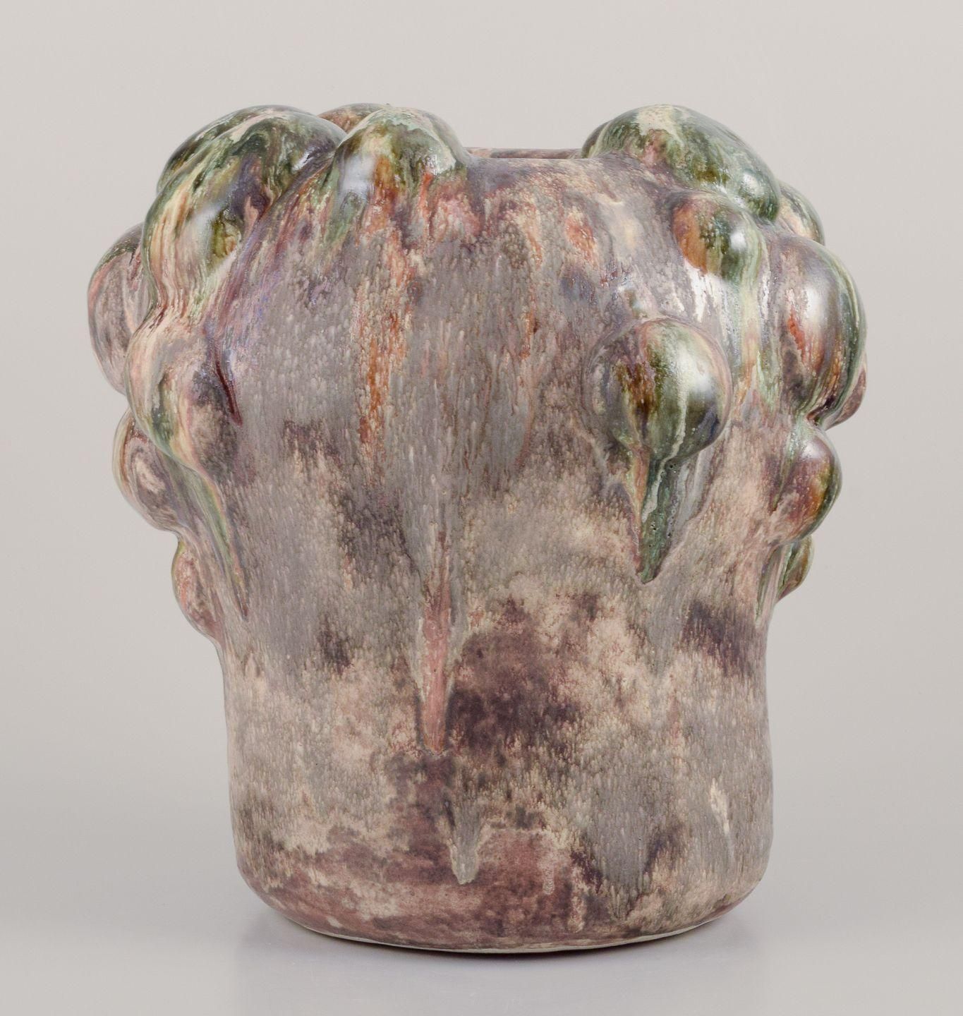 Christina Muff, Contemporary Danish Artist. Stoneware Vase With Organic Shape. photo Home Decor