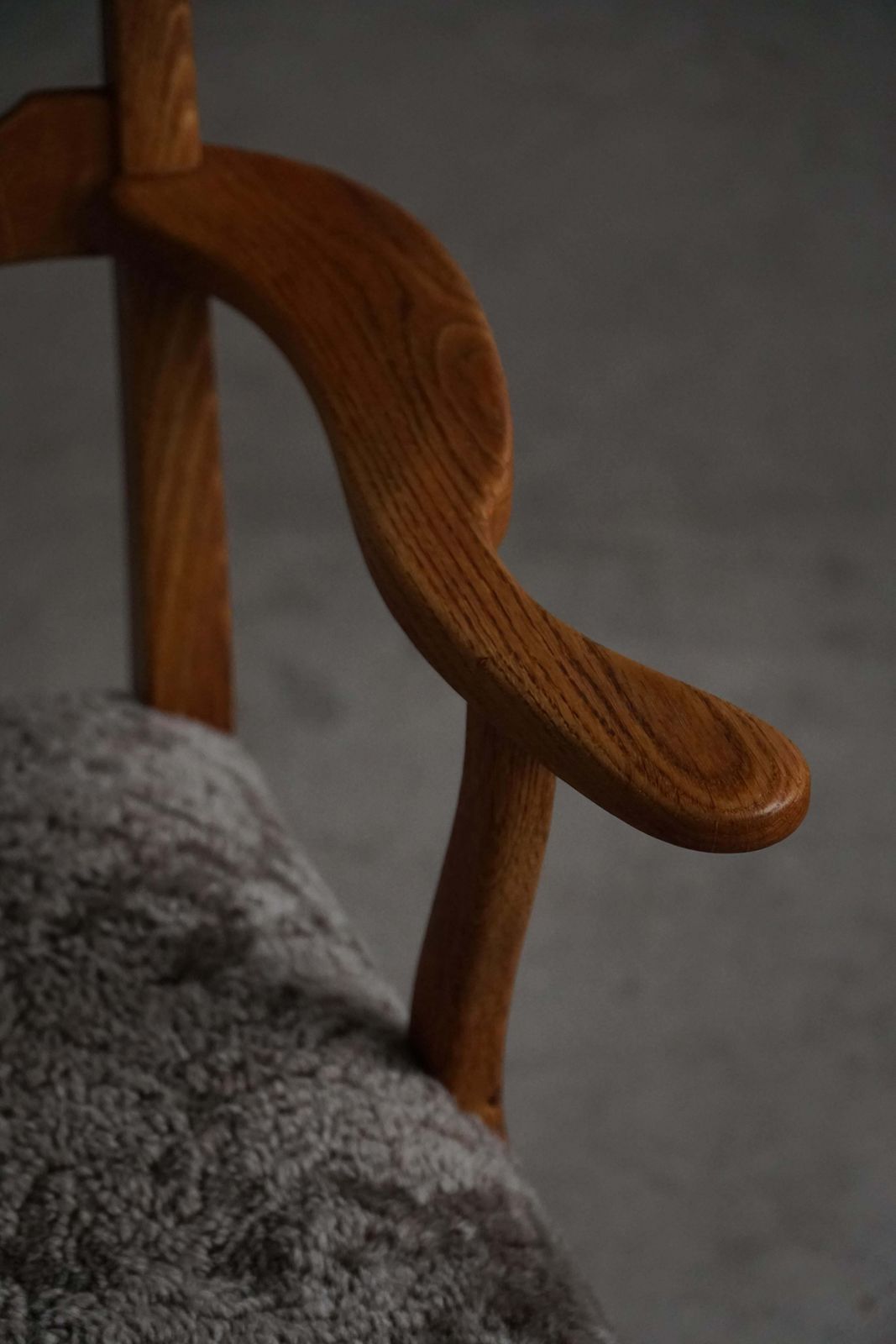 photo for sale Mid 20th Century, Razorblade Armchair By Henning Kjærnulf, Oak & Lambswool, 1960