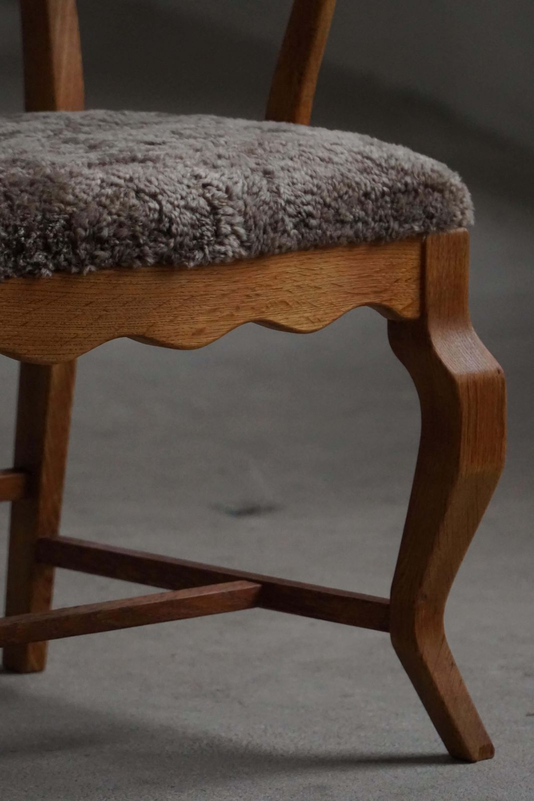 1280.0 Mid 20th Century, Razorblade Armchair By Henning Kjærnulf, Oak & Lambswool, 1960 photo