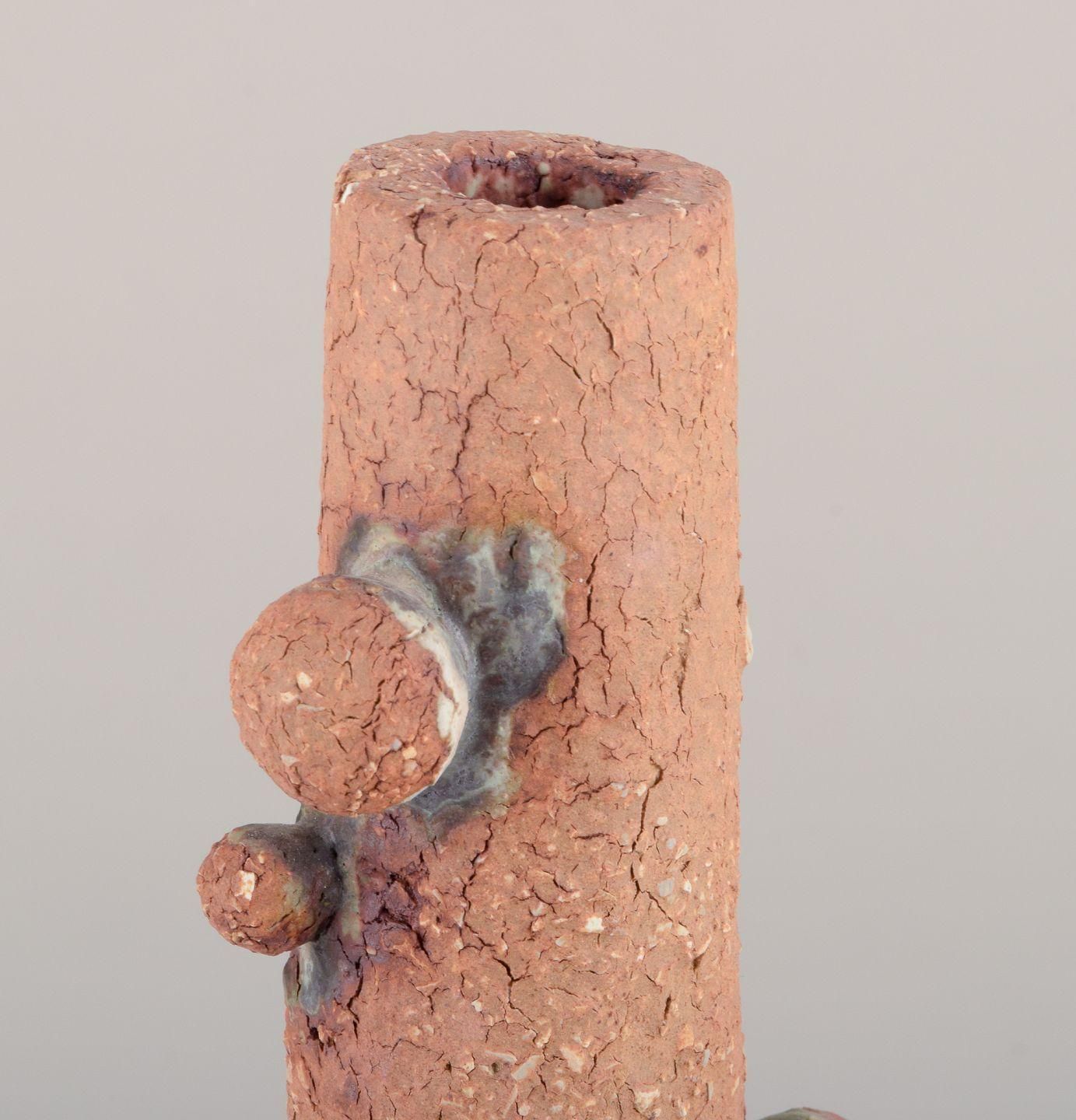 Christina Muff, Contemporary Danish Artist. Tall Vessel Covered In Clay Balls. photo Art