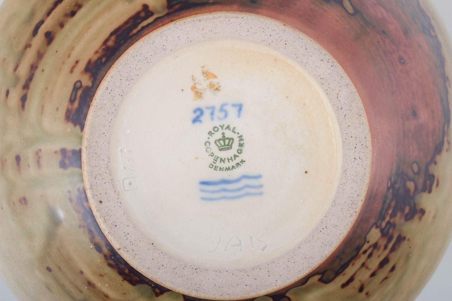 Jais Nielsen, Royal Copenhagen. Ceramic Vase In Sung Glaze With Religious Motif photo vinterior