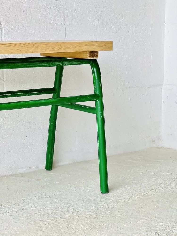 Industrial Metal & Spruce Bench, 1970s photo 294.0
