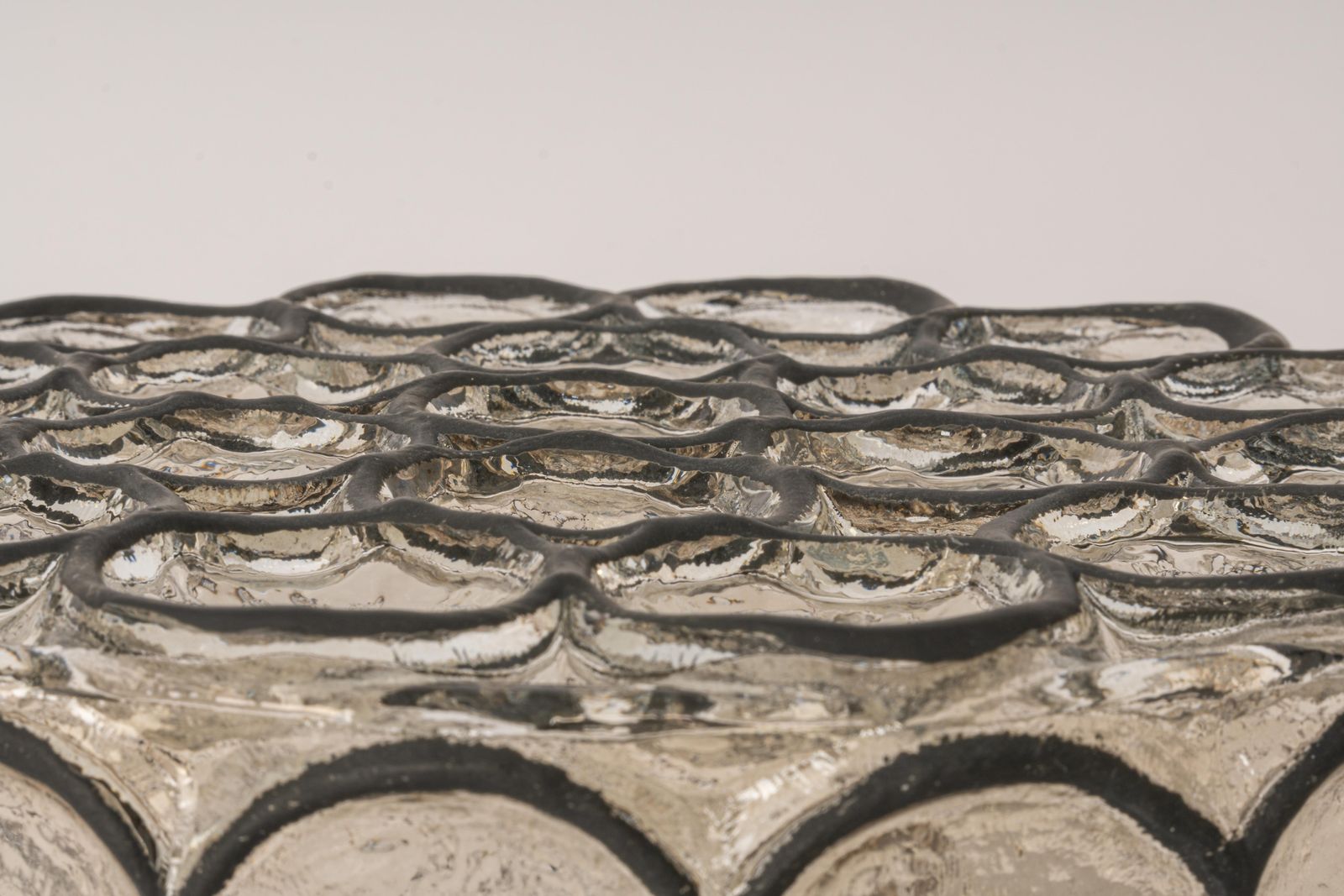 photo for sale 1 Of 2 Iron And Clear Glass Ceiling Light By Limburg, Germany, 1960s