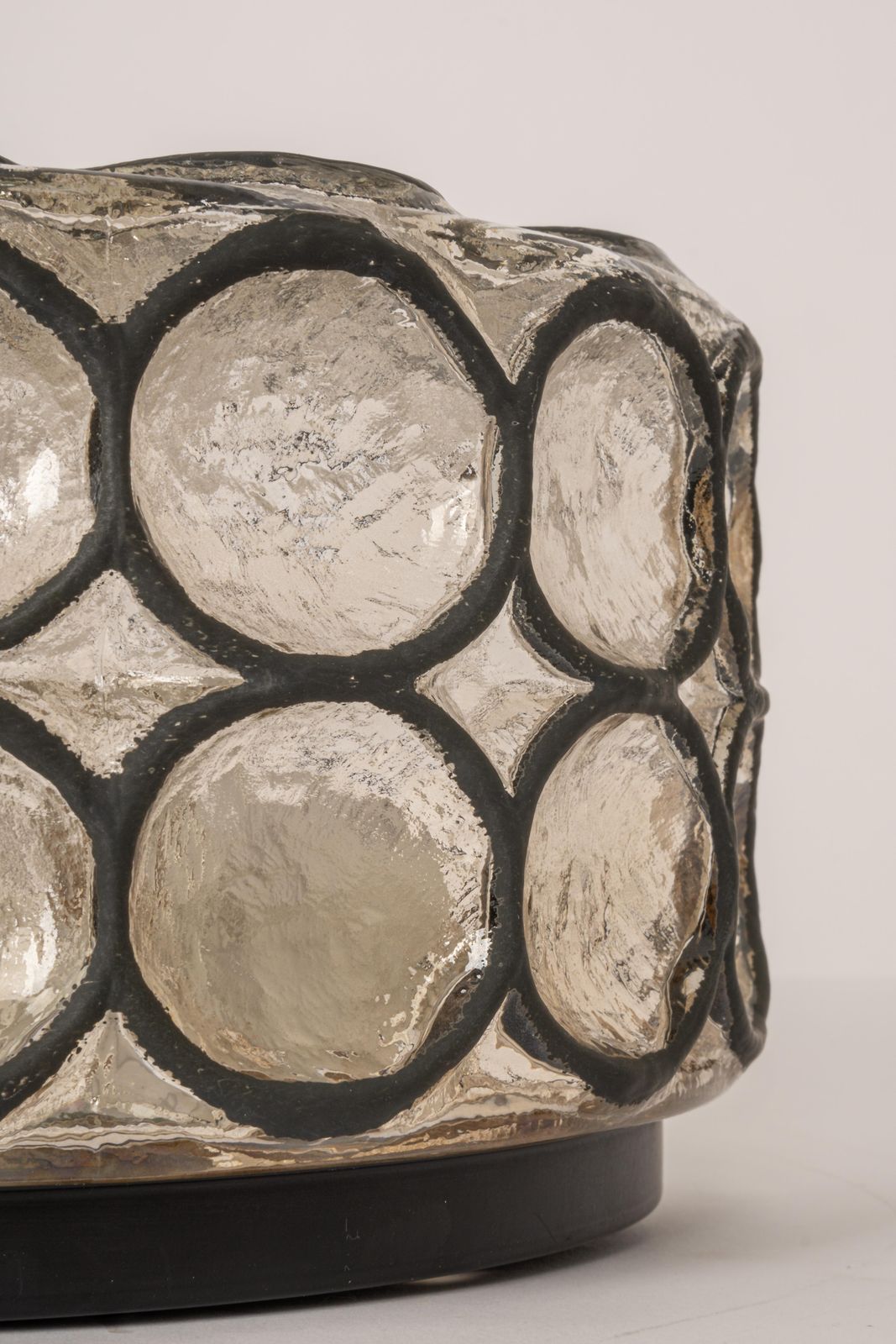 photo buy 1 Of 2 Iron And Clear Glass Ceiling Light By Limburg, Germany, 1960s