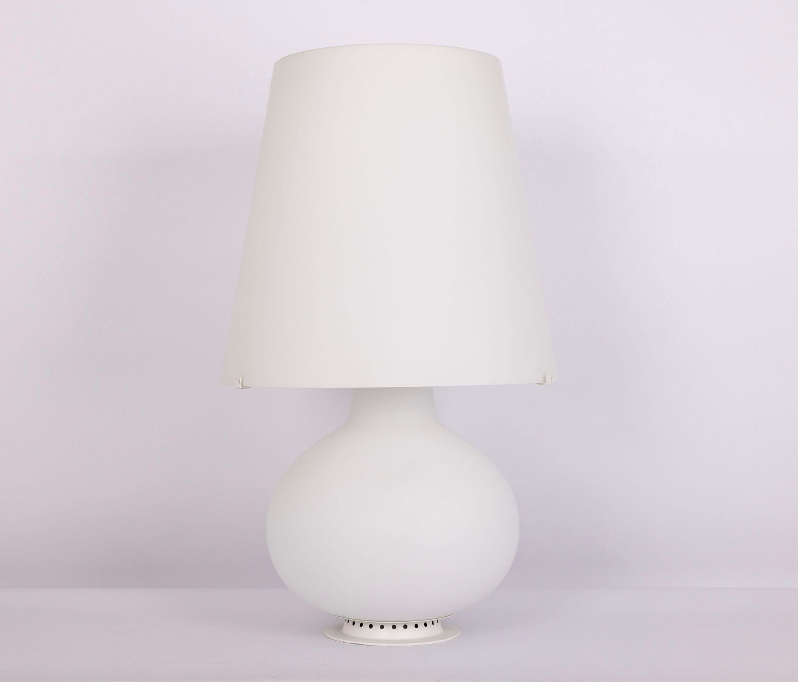 photo furniture Stunning Large Glass Table Lamps By Fontana Arte, Italy , 1980s