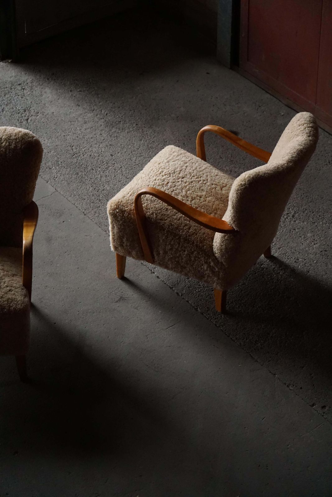 Mid Century Modern, Pair Of Swedish Lounge Chairs In Birch & Lambswool, 1960s photo 4627.0