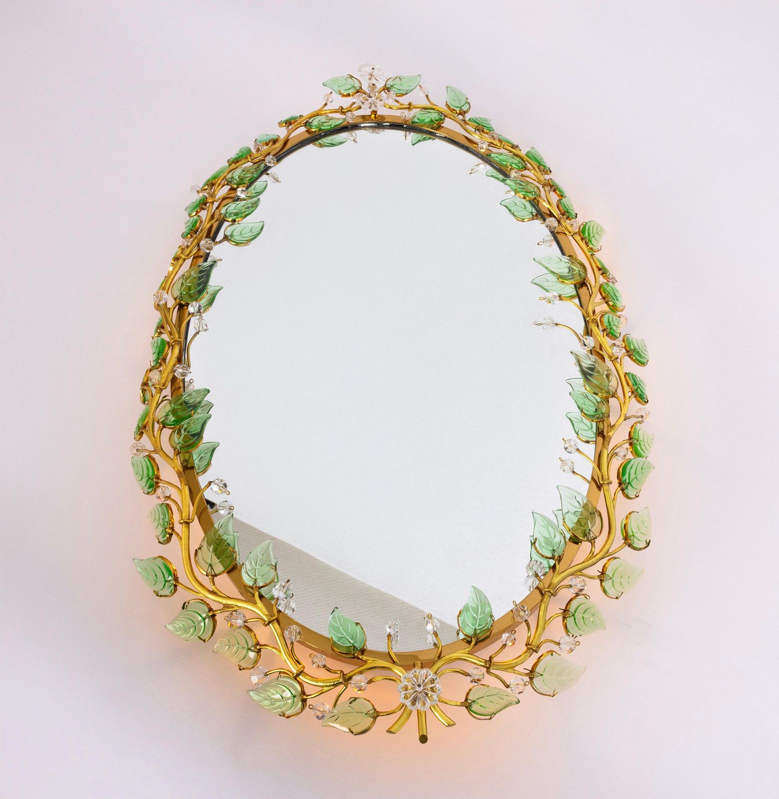 Spectacular Backlit Mirror Brass And Crystal Glass By Palwa, Germany photo 2828.0