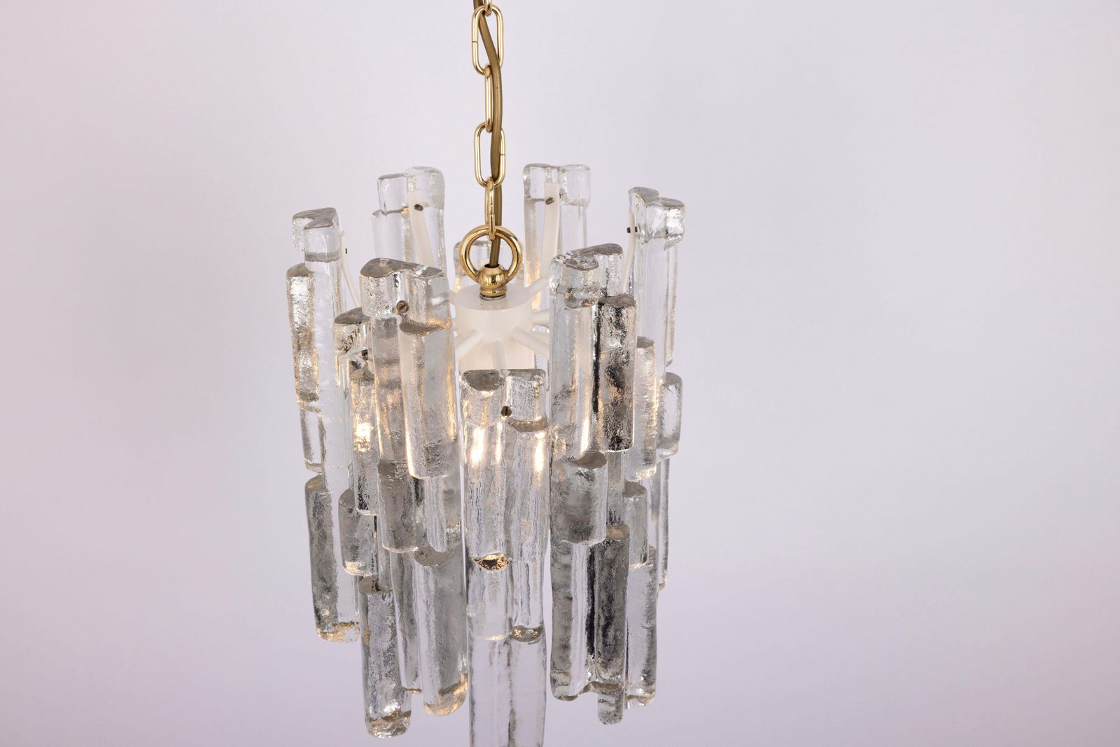 1 Of 8 Rare Murano Ice Glass Pendant Lights   Ruba, By Kalmar, Austria, 1970s photo buy