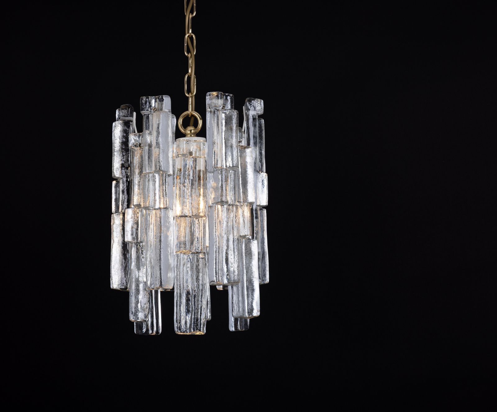 1856.0 1 Of 8 Rare Murano Ice Glass Pendant Lights   Ruba, By Kalmar, Austria, 1970s photo
