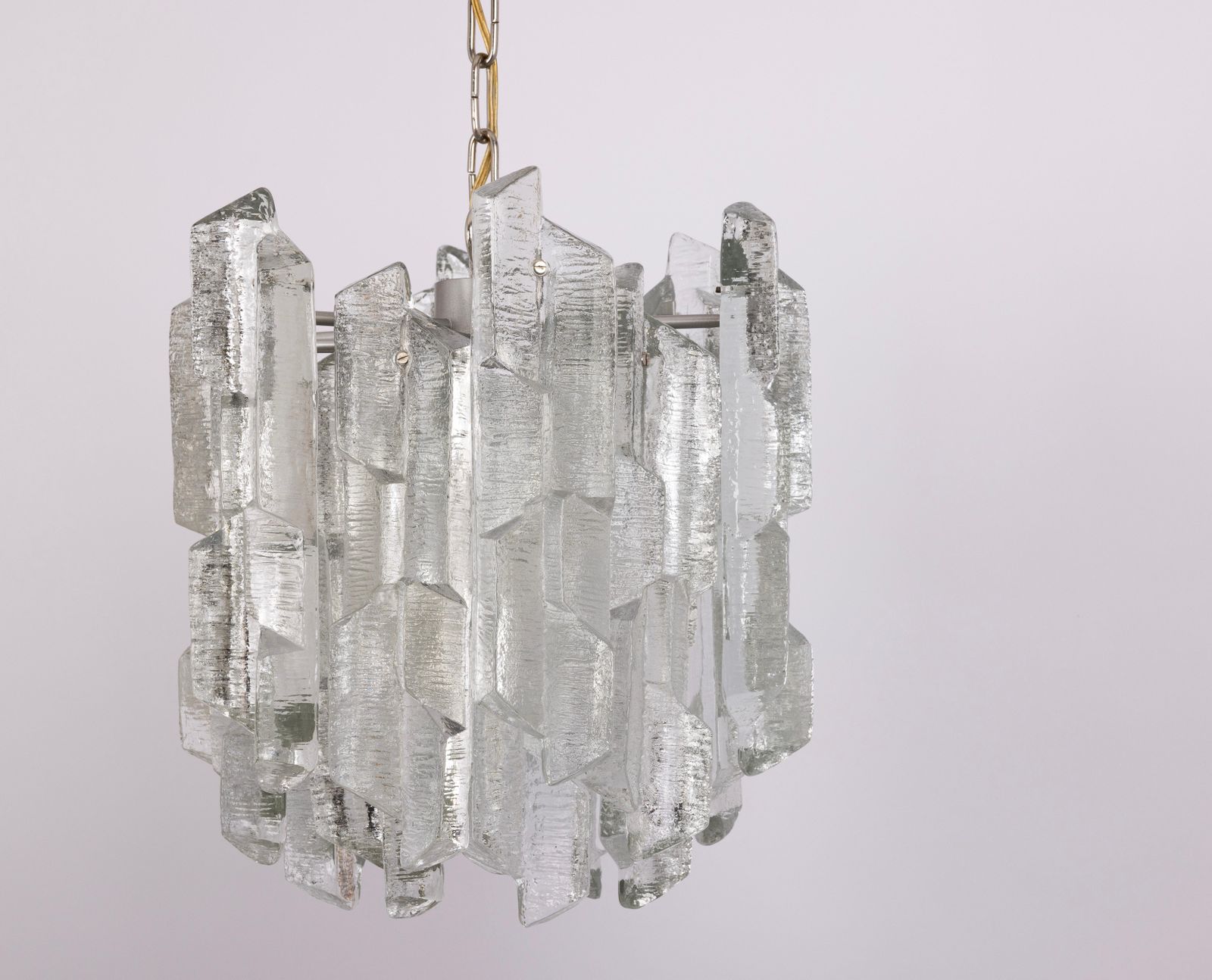 1 Of 8 Rare Murano Ice Glass Chandelier Prisma, By Kalmar, Austria, 1970s photo furniture