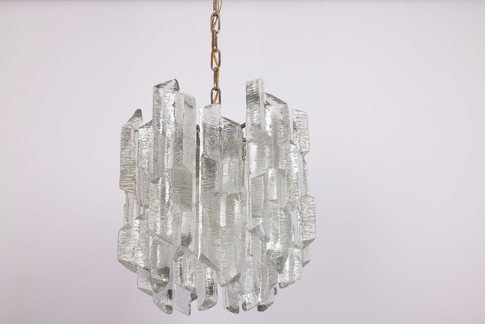 1 Of 8 Rare Murano Ice Glass Chandelier Prisma, By Kalmar, Austria, 1970s photo buy