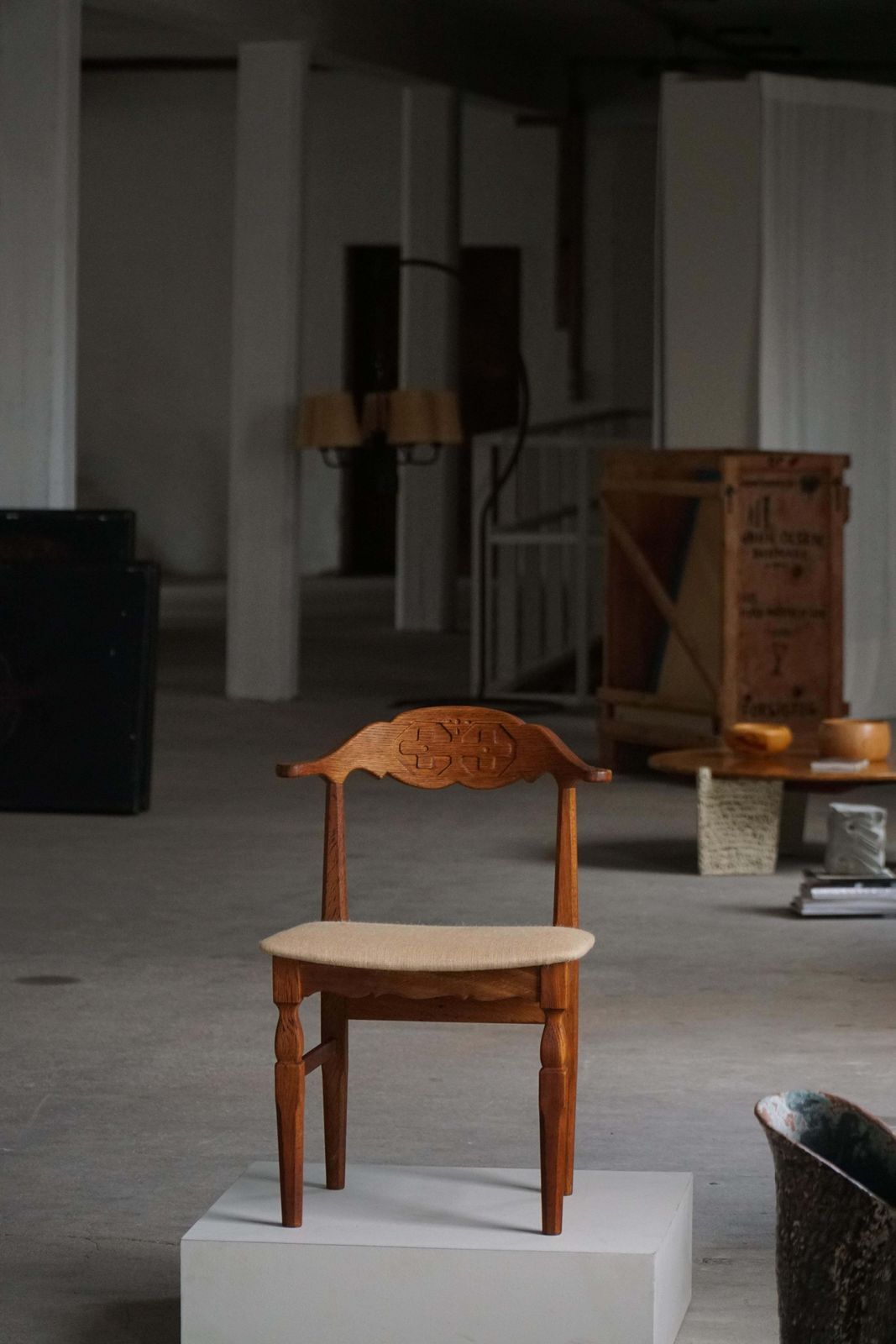 Henning Kjærnulf, Set Of 8 Chairs In Oak & Hessian, Danish Mid Century, 1960s photo vinterior