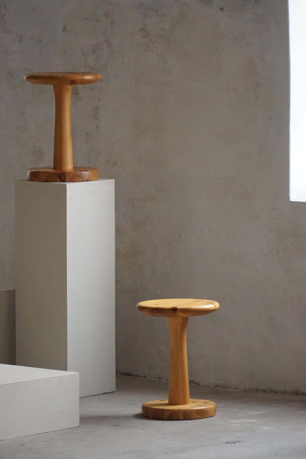 Danish Mid 20th Century, Set Of 4 Rainer Daumiller Pine Stools / Pedestals, 1970 photo buy