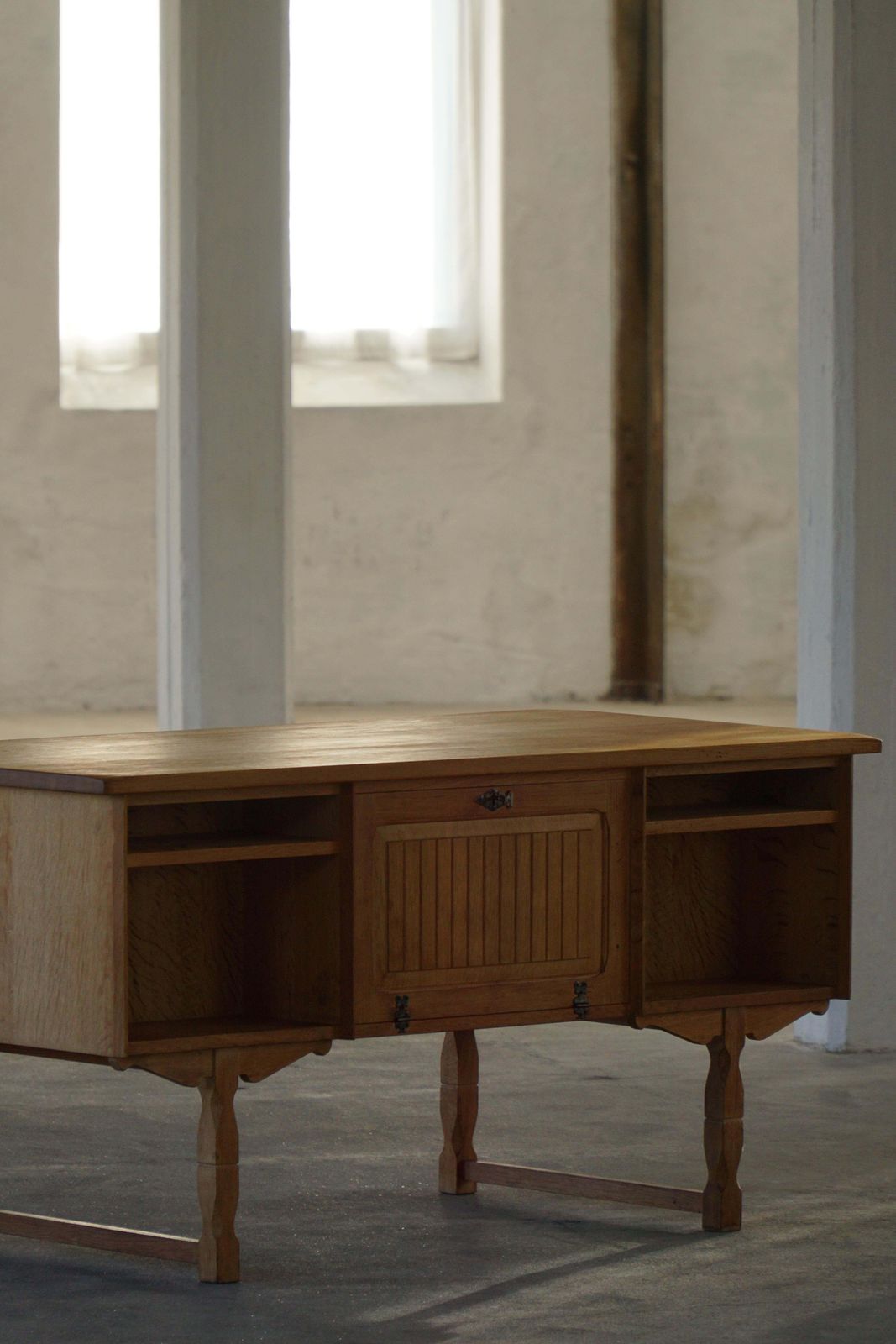 Mid 20th Century, Freestanding Oak Desk By Henning Kjærnulf, Denmark, 1960s photo buy
