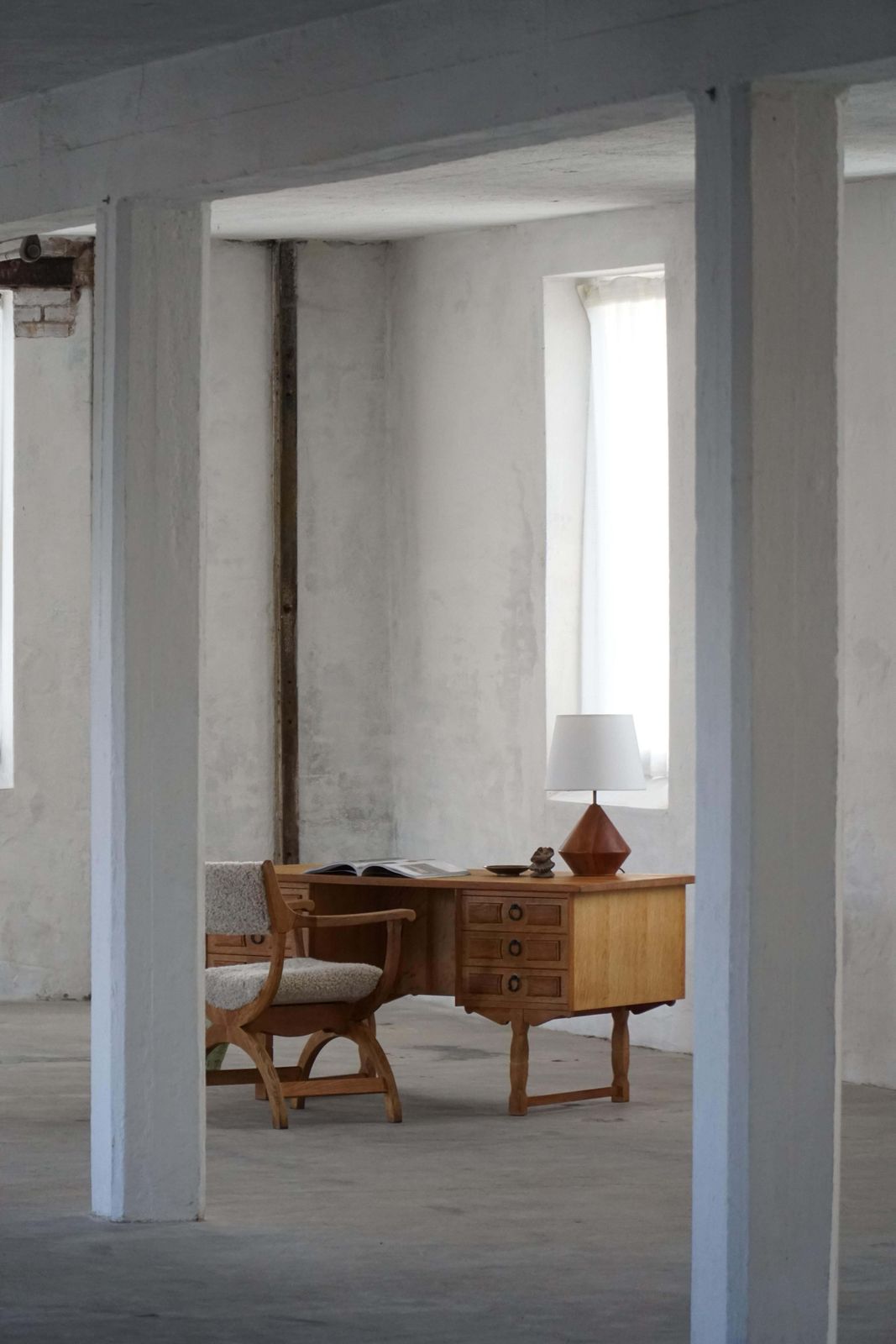 2000.0 Mid 20th Century, Freestanding Oak Desk By Henning Kjærnulf, Denmark, 1960s photo