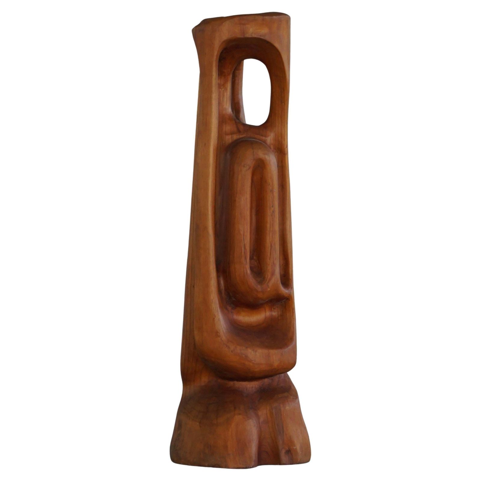 Large Wooden Sculpture "Female" By Ole Wettergren, Danish Modern, 1970s