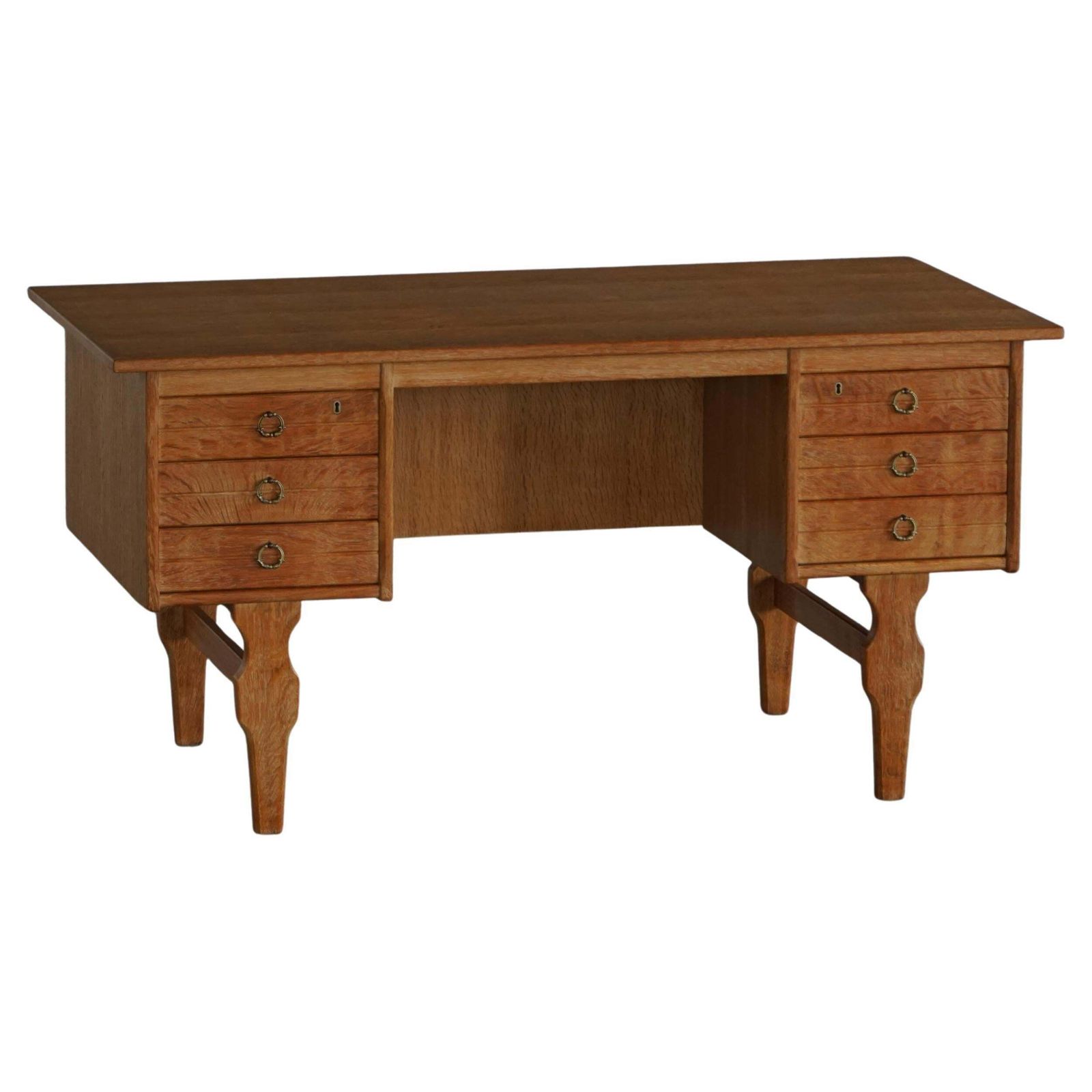 Freestanding Desk In Oak, Danish Mid Century Modern, Henning Kjærnulf, 1950s