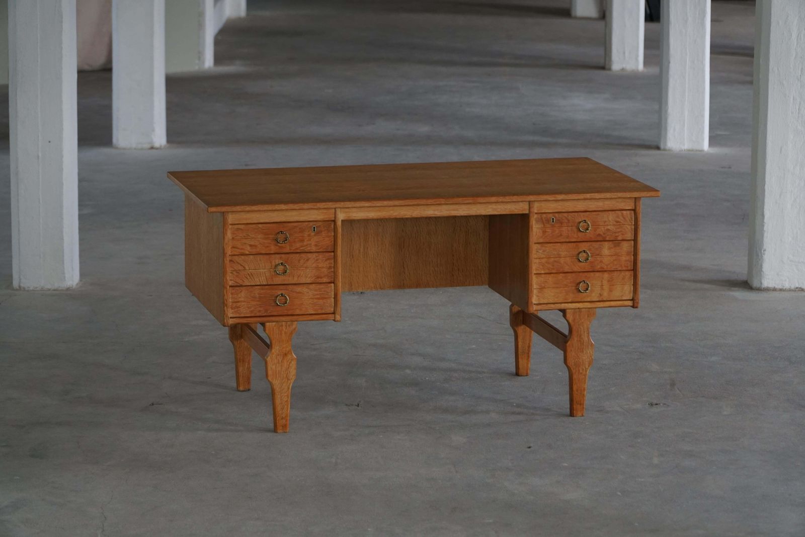 Freestanding Desk In Oak, Danish Mid Century Modern, Henning Kjærnulf, 1950s photo buy