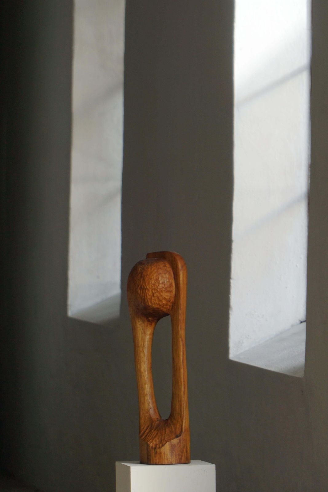 Wooden Sculpture "Den Eftertænksomme" By Ole Wettergren, Denmark, 1980s photo furniture