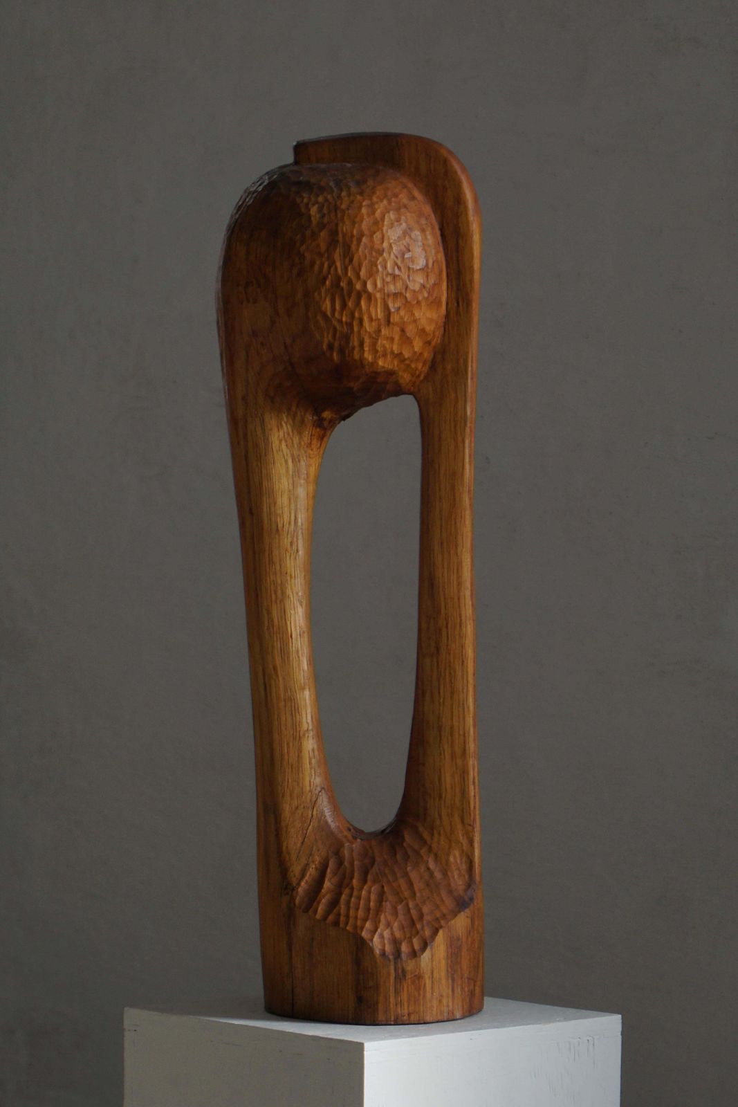 photo furniture Wooden Sculpture "Den Eftertænksomme" By Ole Wettergren, Denmark, 1980s