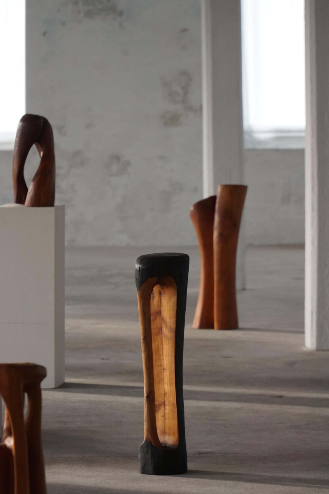 Large Wooden Sculpture "Black Elegance" By Ole Wettergren, Denmark, 1990s photo for sale
