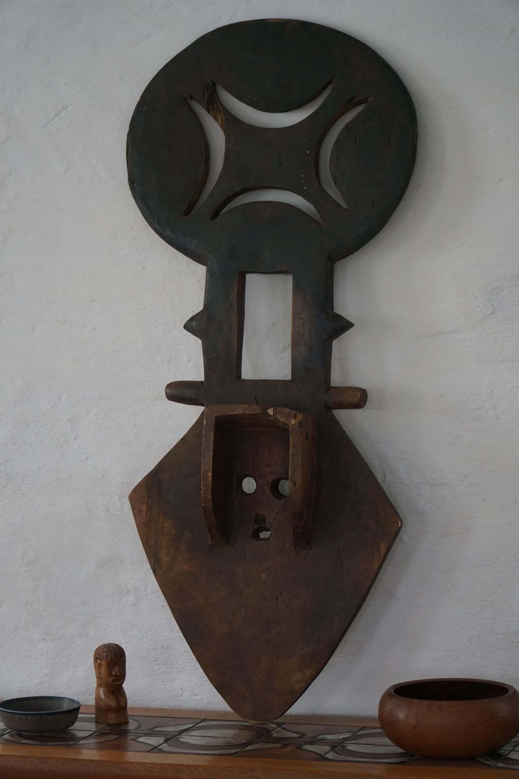 20th Century, Carved Wood Nafana Bedu Plank Mask, Tribal Art, Decorative Object photo vintage