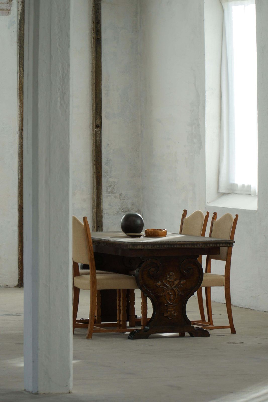 Axel Einar Hjorth, Dining Table In Birch, Swedish Grace, Bodafors, 1930s photo vintage