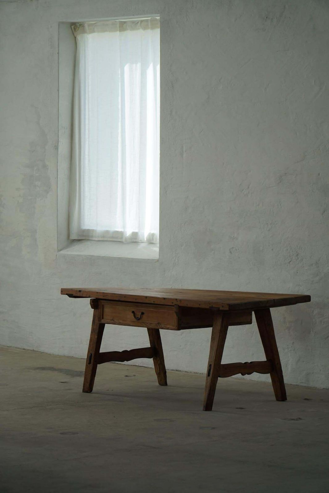 18th Century French Primitive Pine Dining Table / Desk With A Drawer photo buy