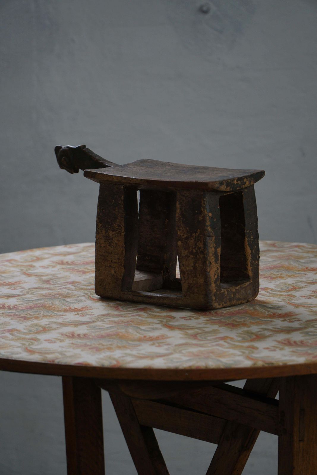 Early 20th Century, Carved Wooden Lobi Stool, Burkina Faso, African photo for sale