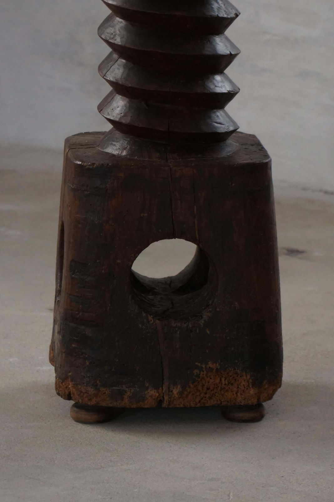 19th Century Large Sculptural French Solid Wood Wine Press / Pedestal photo 1179.0