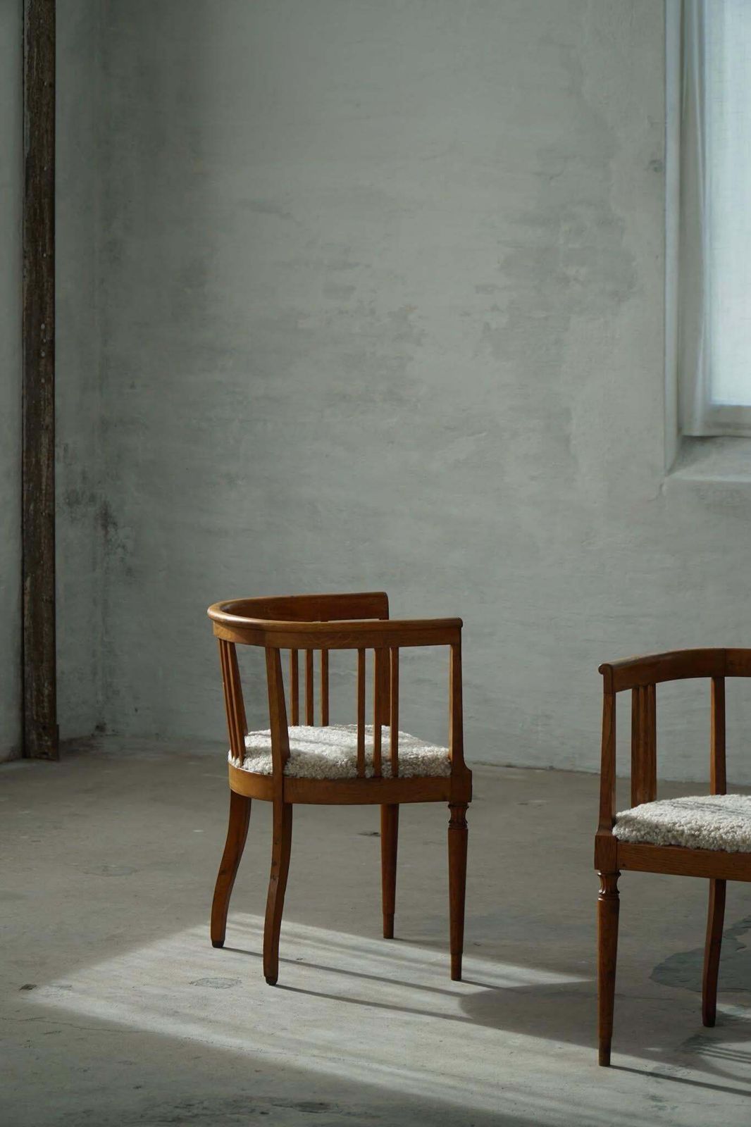 Danish Art Nouveau Armchair In Oak With Lambswool Upholstered Seat, Early 1900s photo Furniture