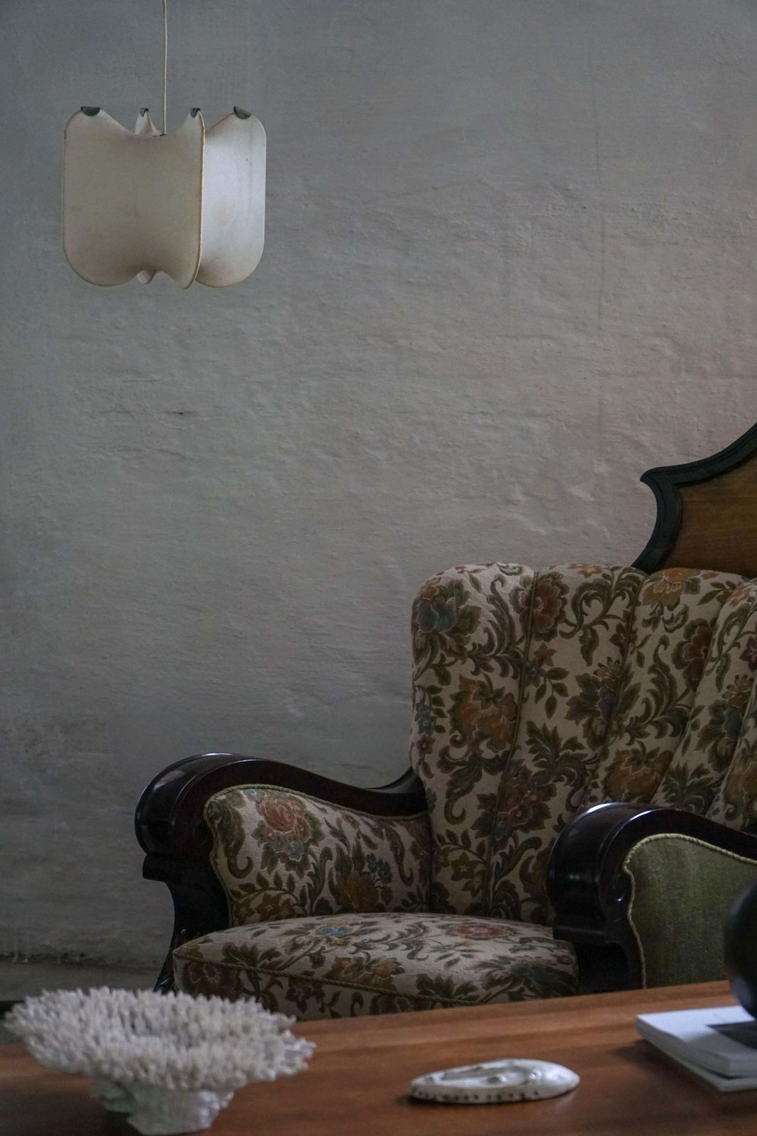 Furniture Pair Of Danish Art Nouveau Easy Chairs In Floral Embroidered Velour, 1920s photo
