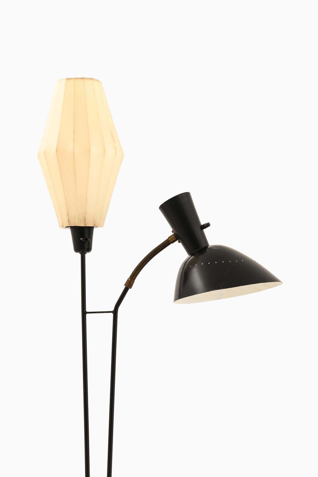 Rare Floor Lamp With Black Lacquered Metal Structure By Hans Bergström, 1950s photo furniture