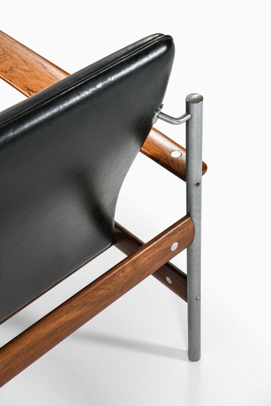 Pair Of Rare Easy Chairs With Black Leather Seat By Sven Ivar Dysthe, 1960s photo buy