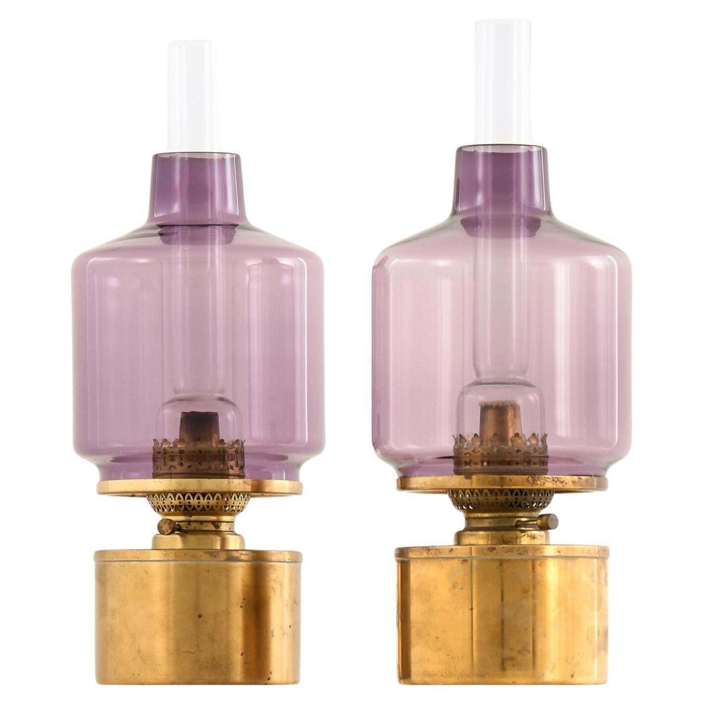 Rare Pair Of Kerosene/Oil Lamp Model L 47 By Hans Agne Jakobsson, 1950s